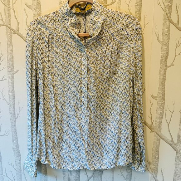 Dubarry of Ireland Tops - Dubarry of Ireland Lotus Birds Popover Blouse - Size Medium-NWT